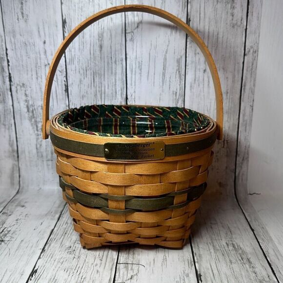 Vintage Longaberger Christmas Collection 1994 Jingle Bell Basket Imperial Stripe - Picture 1 of 8